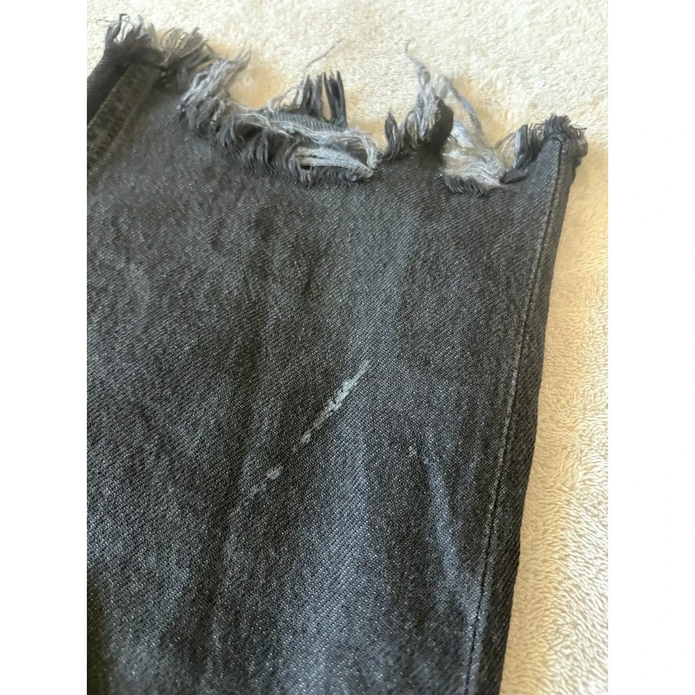 We The Free Distressed Ripped Jeans Black Wash Denim Raw Hem‎ Size 27 - Picture 6 of 9